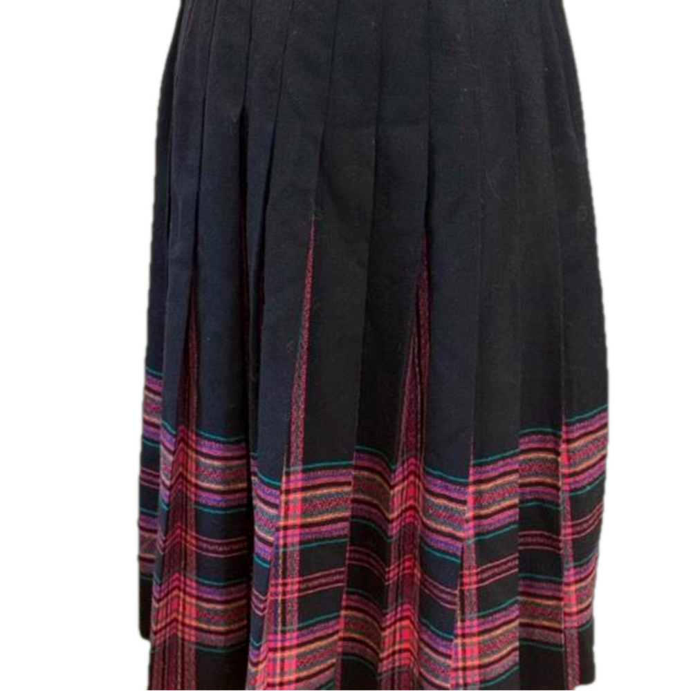 Pendleton color pleated skirt- classic luxury, office siren - Picture 1 of 9